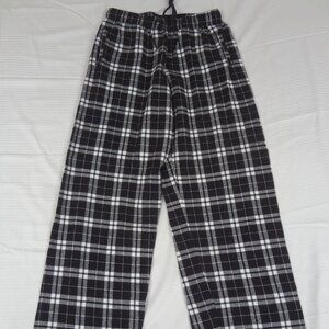 CAFE PRESS BLACK WHITE PLAID FLANNEL PJ PANTS PAJAMAS WOMENS MEDIUM L445